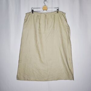 JPR Linen Maxi Skirt Womens 3X Beige Drawstring Timeless Minimal Coastal Cowgirl